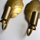 Pair of brass leaf wall lights from the 1970s.