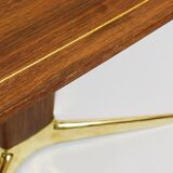 Oswald Haerdtl x Hagenauer Vienna coffee table in brass and walnut, Austria, 1950s