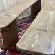 Pair of 1930s benches in elm and chestnut
