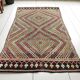 Geometric Handwoven Bohemian Kilim Rug