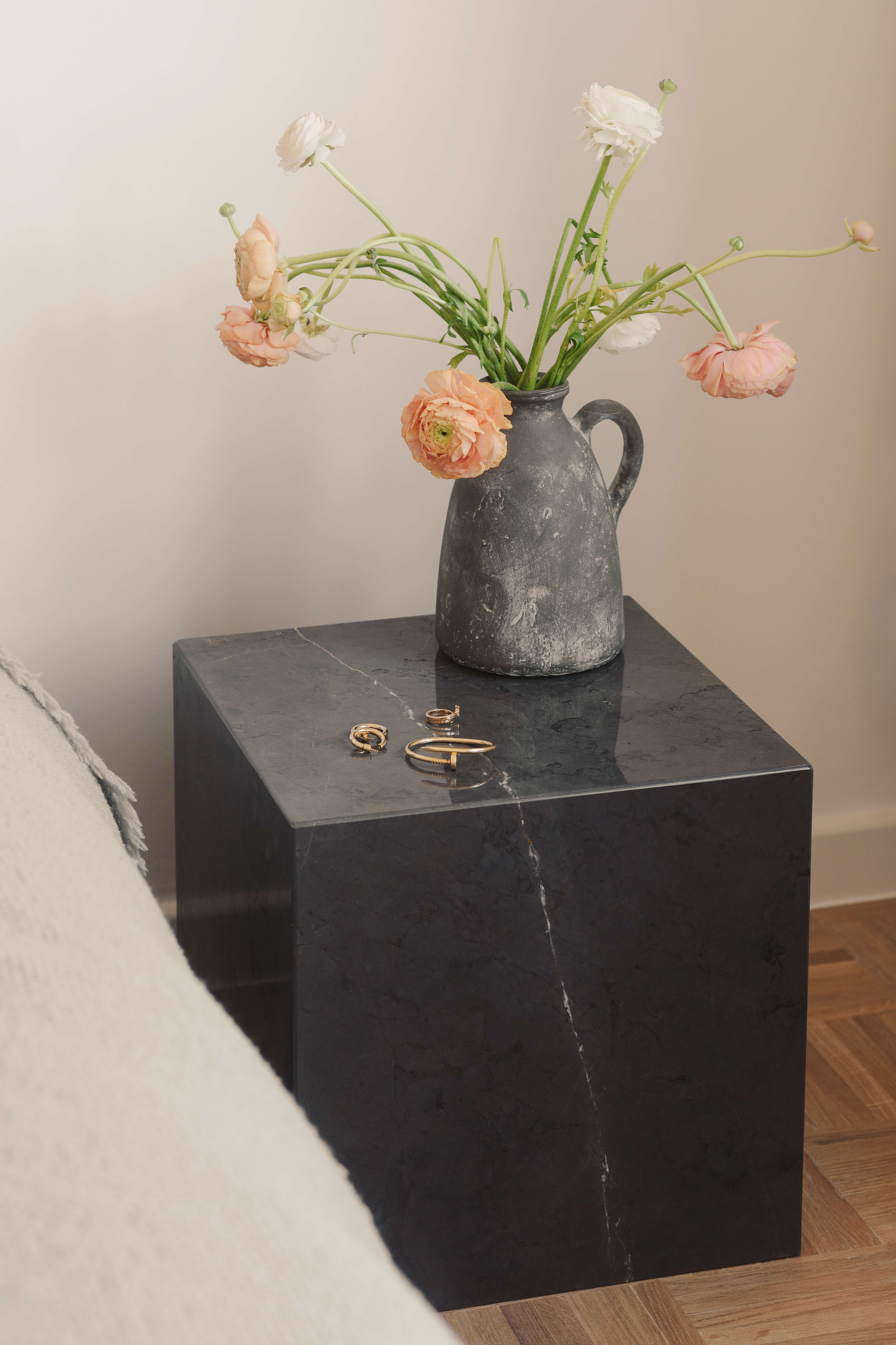 Grey marble cube