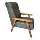Fauteuil scandinave vert sapin et chêne massif