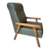 Fauteuil scandinave vert sapin et chêne massif