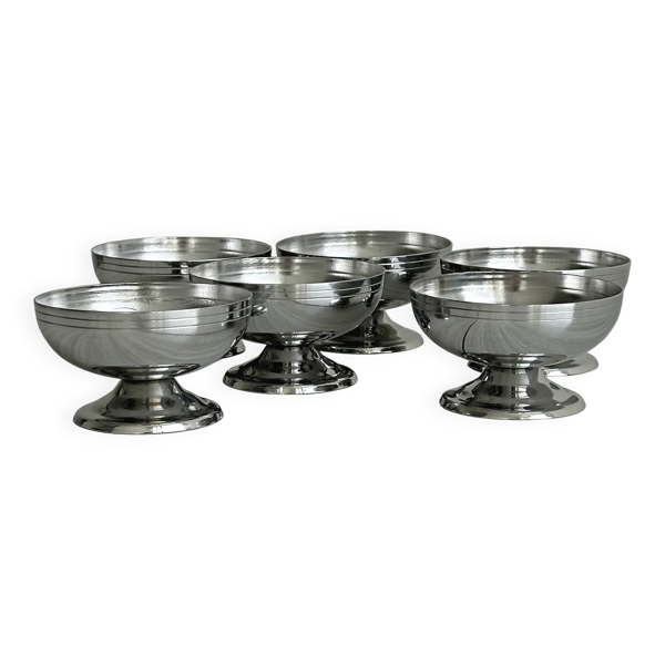 Coupelles inox argenté vintage lot de 6