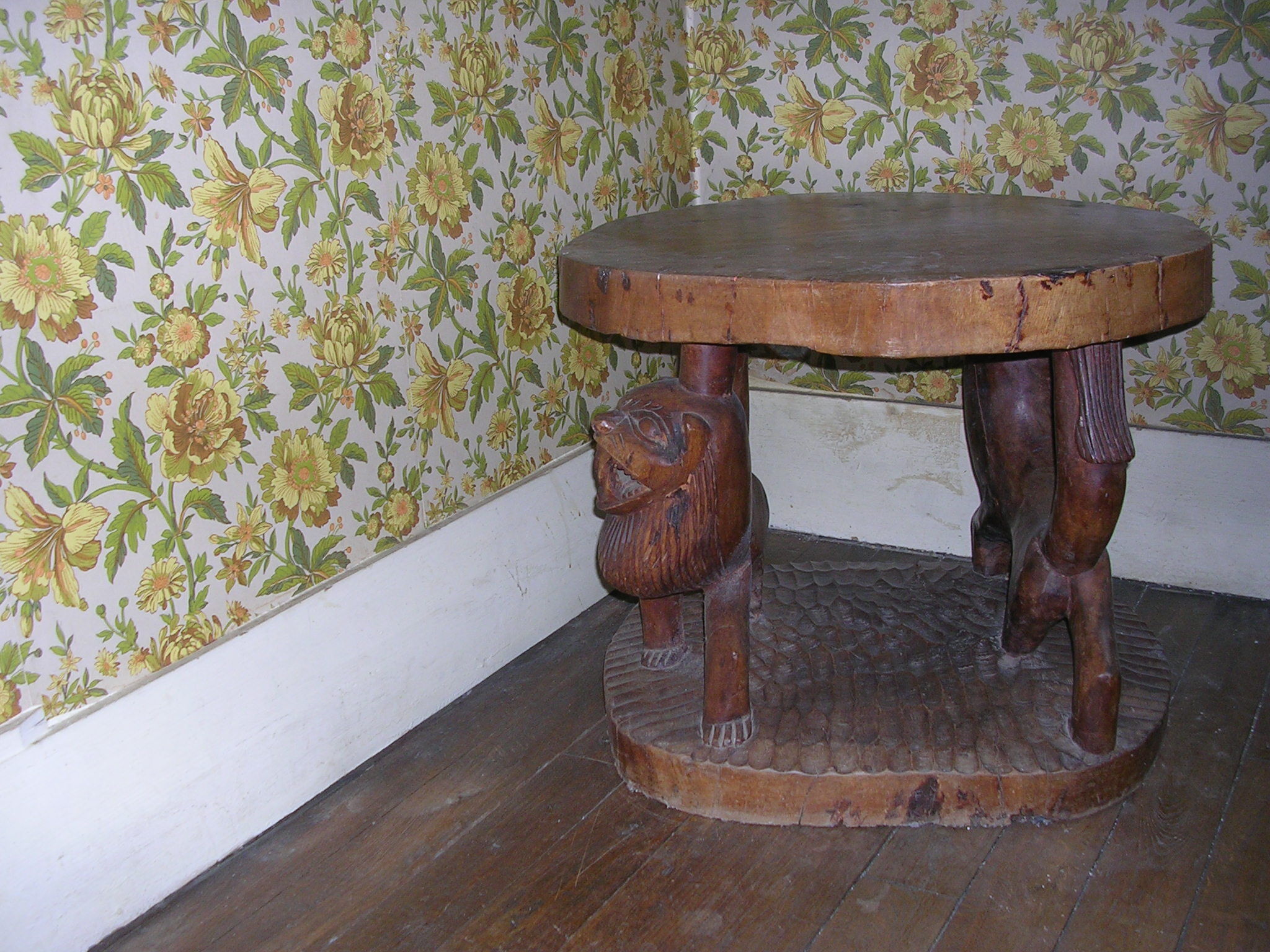 Carved table made of African ironwood.