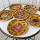 Set of 6 dessert plates in Sarreguemines slurry 60s