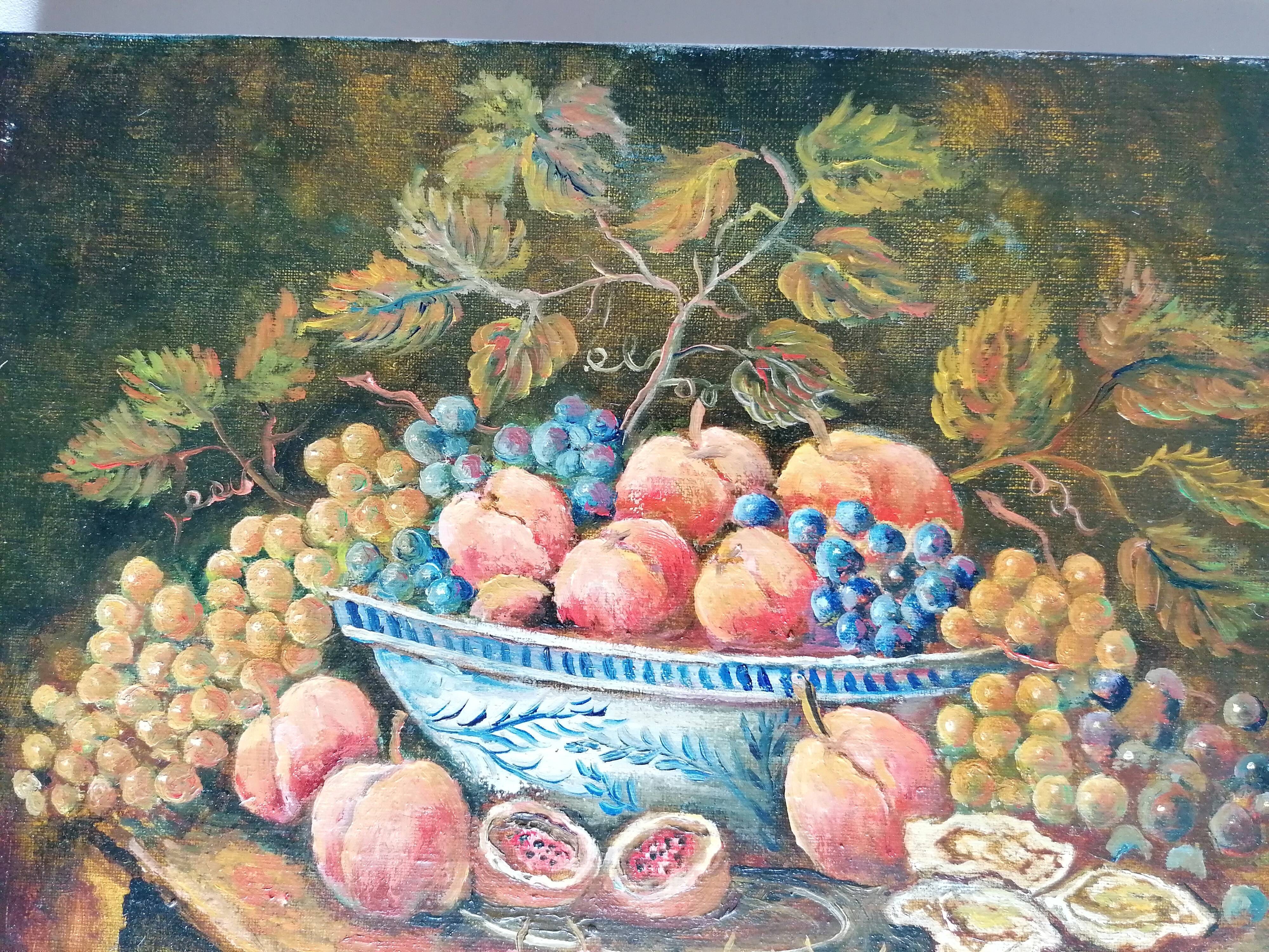 Peinture huile sur toile nature morte