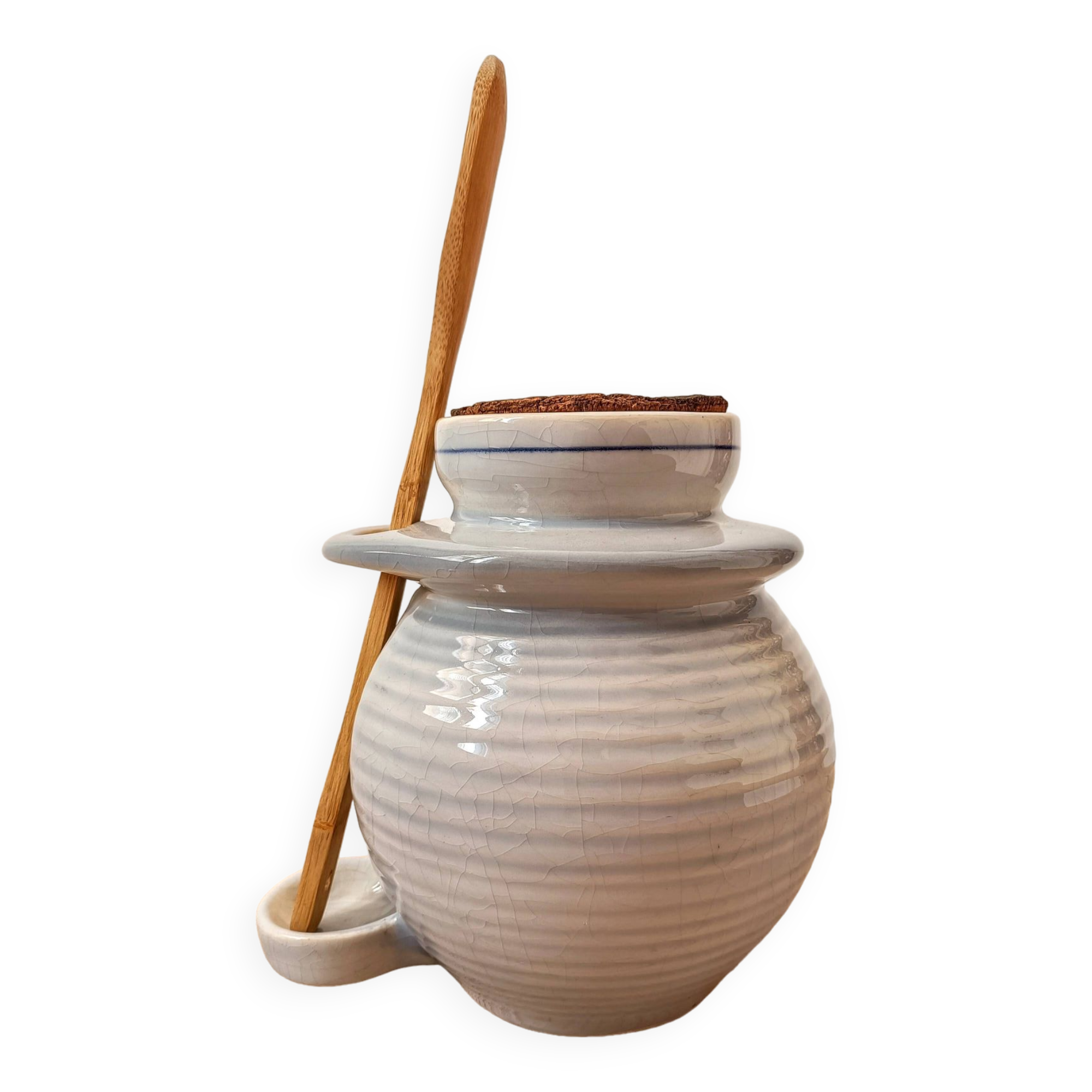 Saint Amand earthenware pickle or olive pot