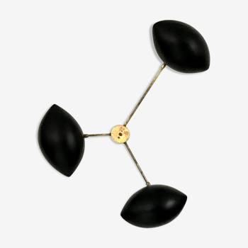 Sculptural wall sconce 3 black arms