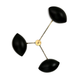 Sculptural wall sconce 3 black arms