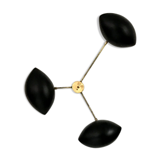 Sculptural wall sconce 3 black arms