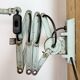 Green Industrial Scissor Wall Lamp from Elektroinstala, 1960s