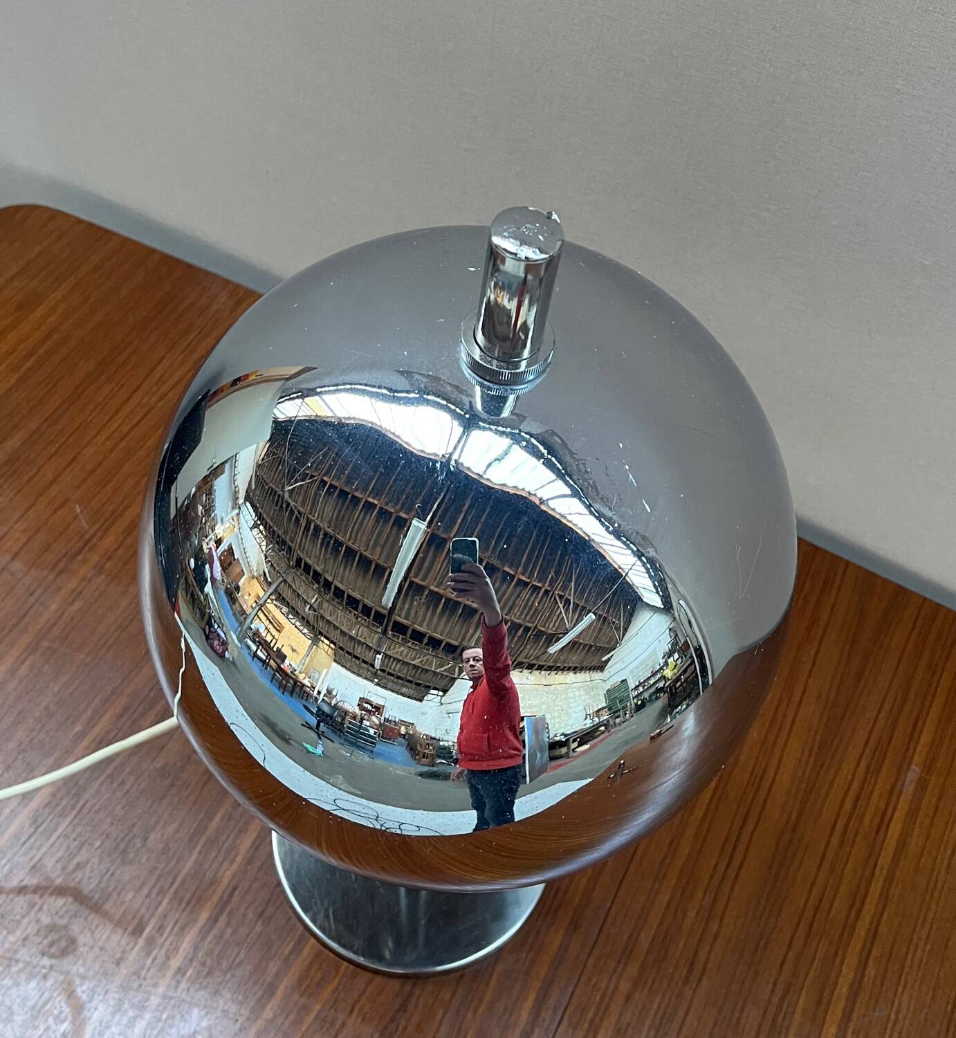 Space age metal lamp from the 70s Italy