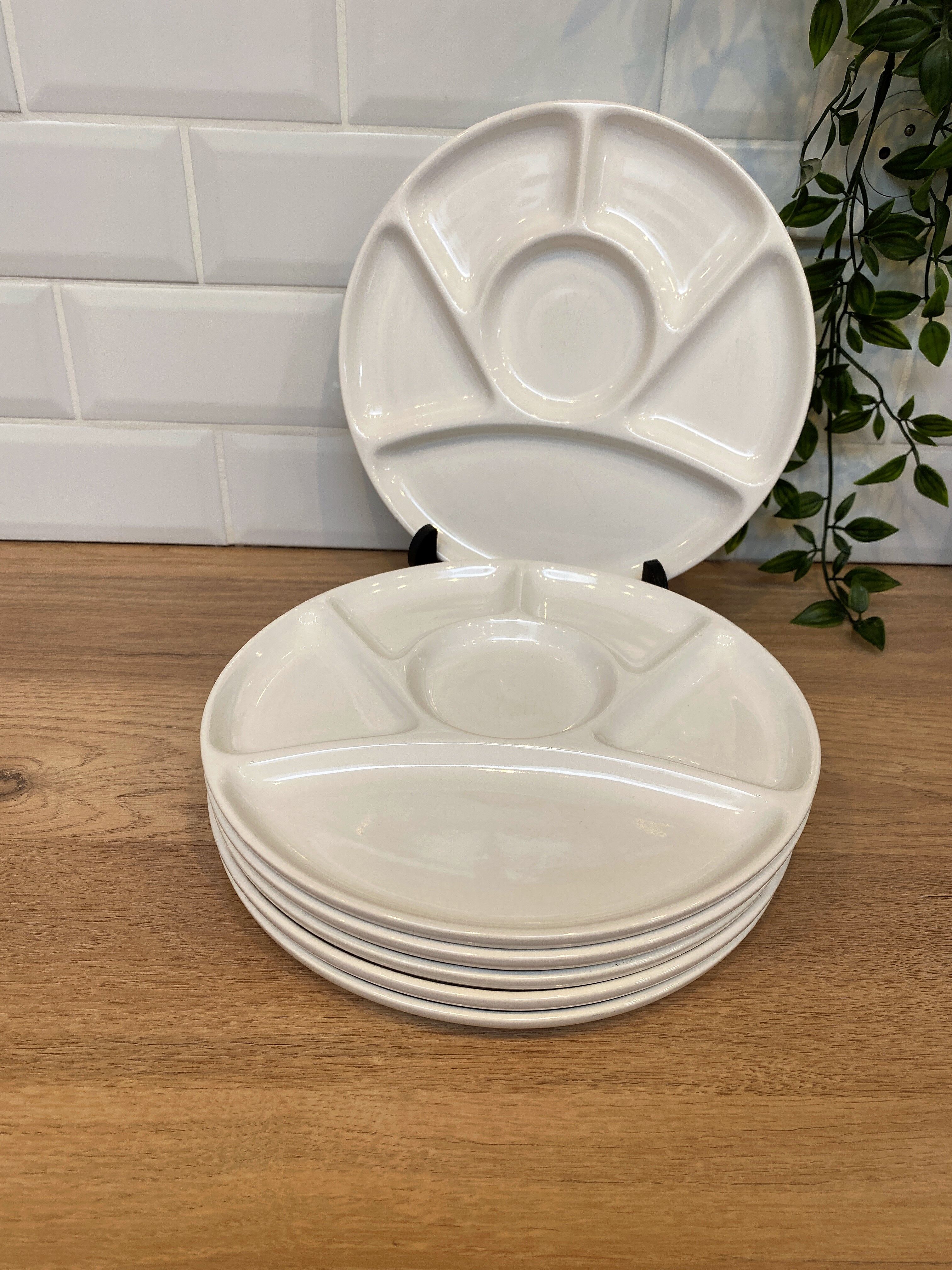 Set of 6 earthenware fondue plates