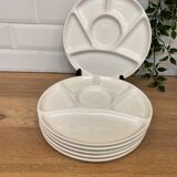 Set of 6 earthenware fondue plates