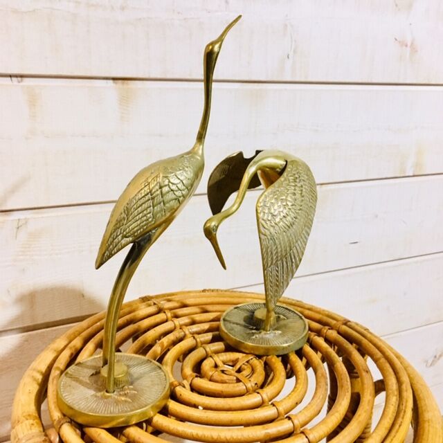 Pair of brass birds