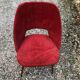 Vintage chair in red moumoute 1960