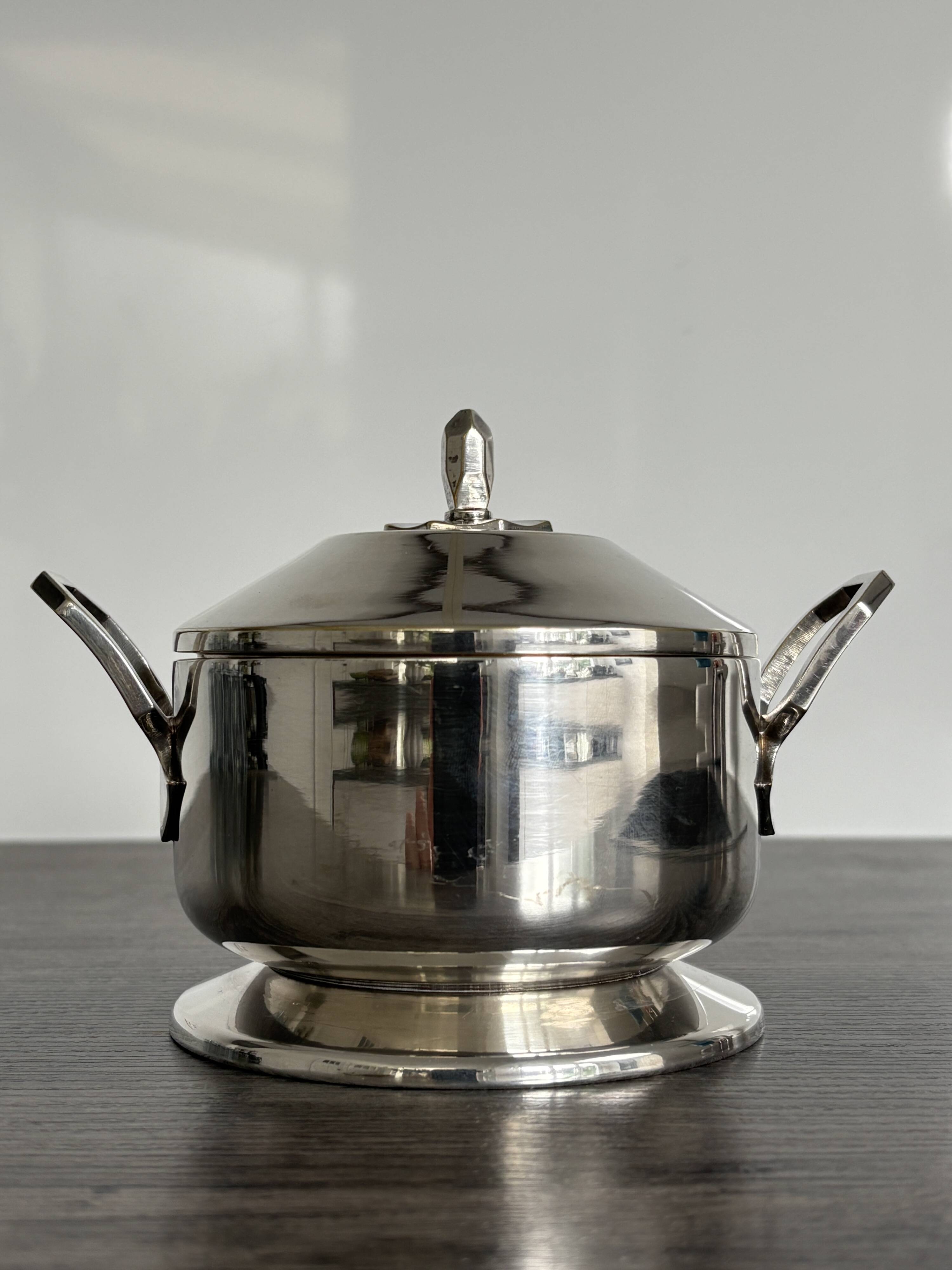 Antique silver-plated sugar bowl