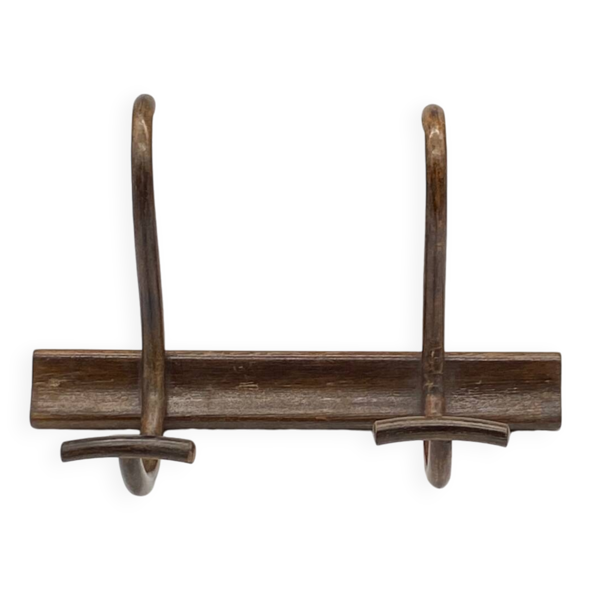 Vintage / antique Fischel curved wooden coat rack