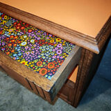 Art Deco orange bedside table