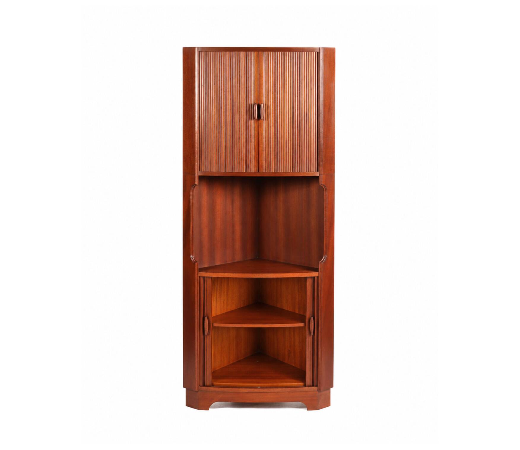 Danish vintage corner cabinet with tambour doors, 1960s