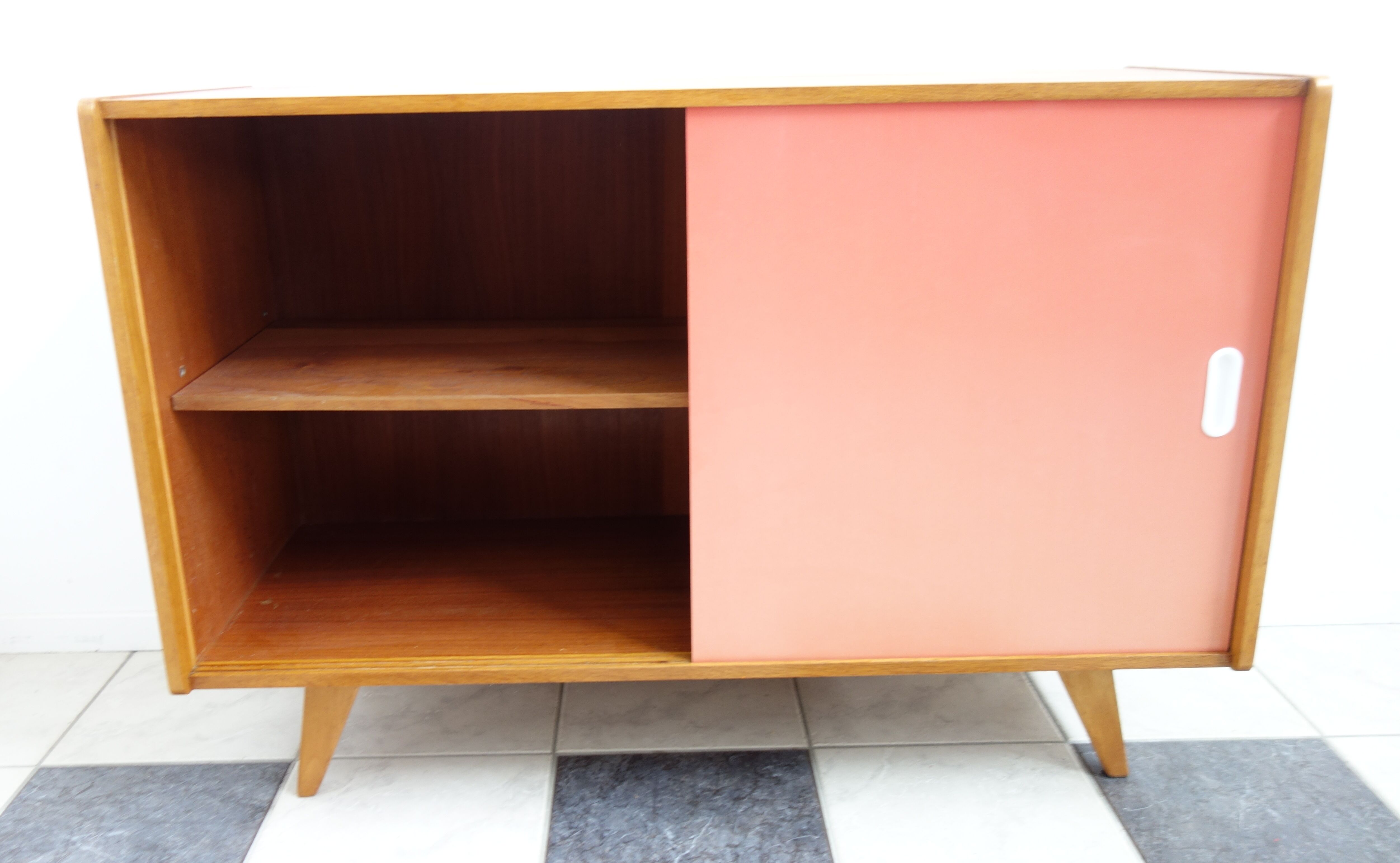 Jiri Jiroutek pink and black sideboard  Interier Praha 1960