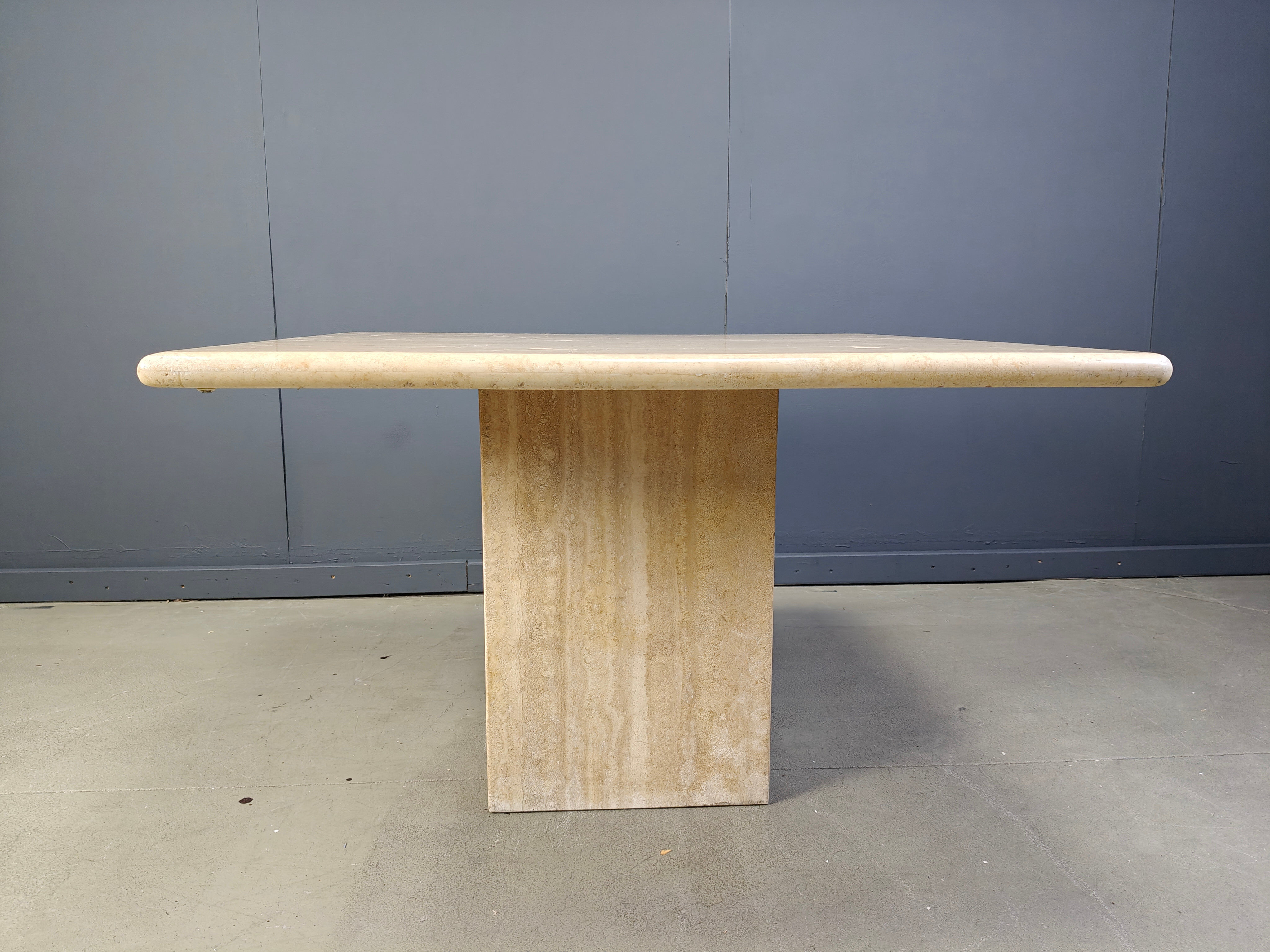 Vintage travertine dining table, 1970s