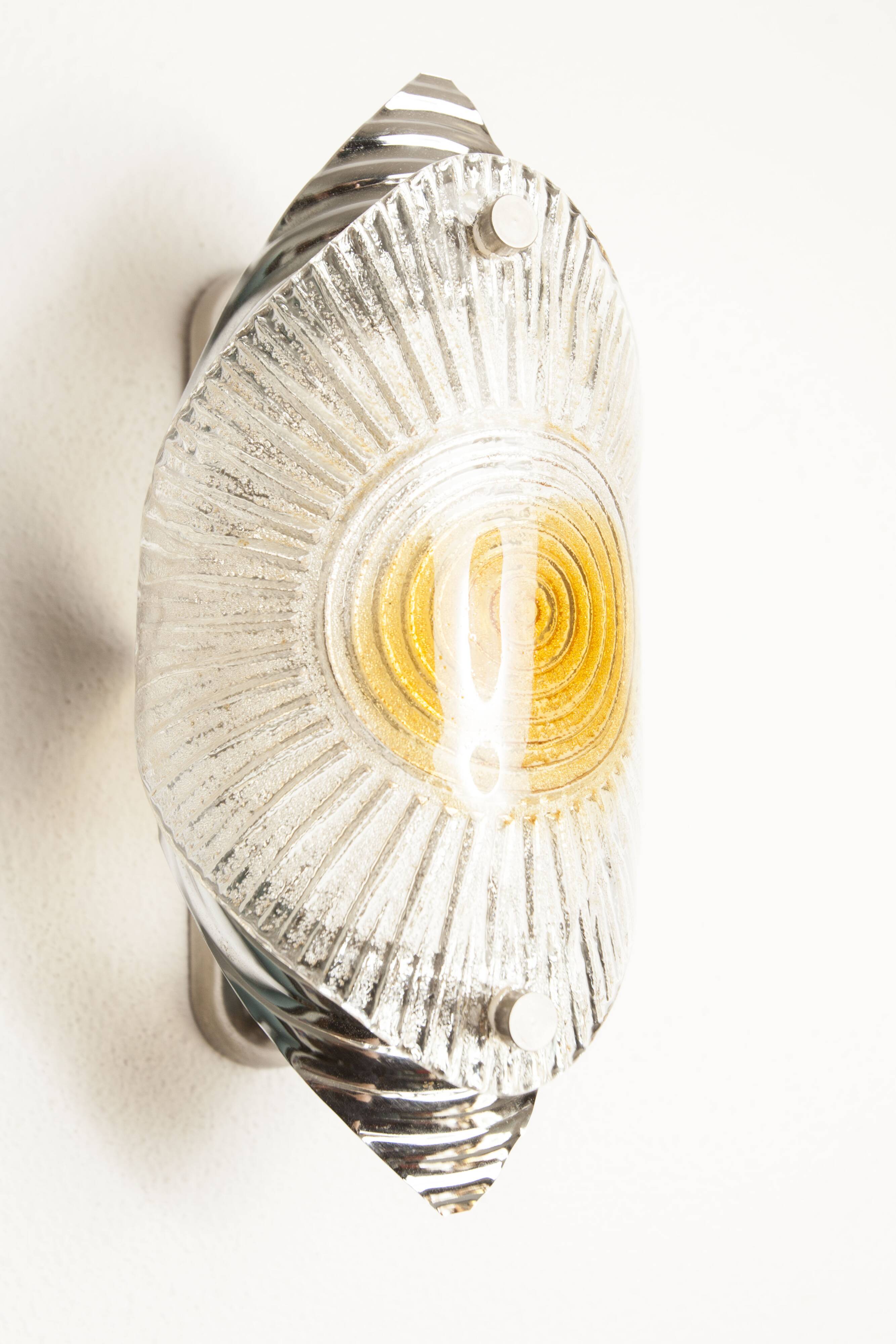 Rare Murano chrome sheet wall light 1960