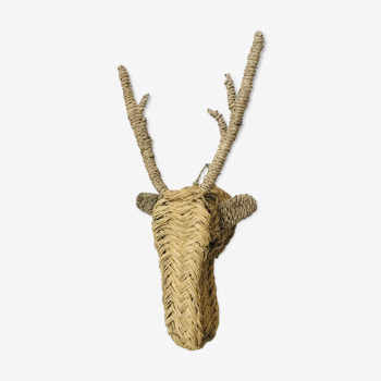 Reindeer head trophy in braided alfa