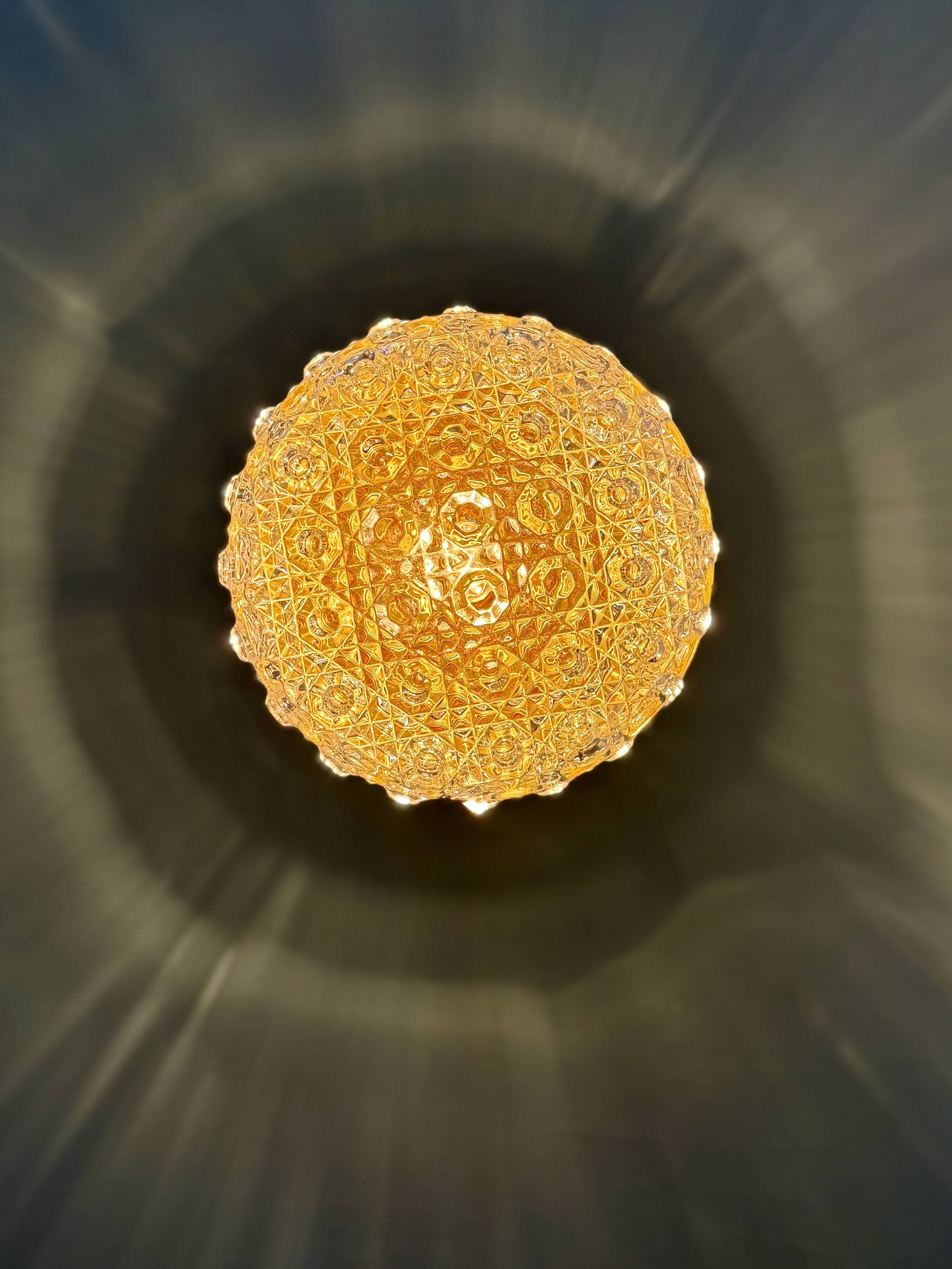 Vintage glass moulded globe wall/ceiling light.