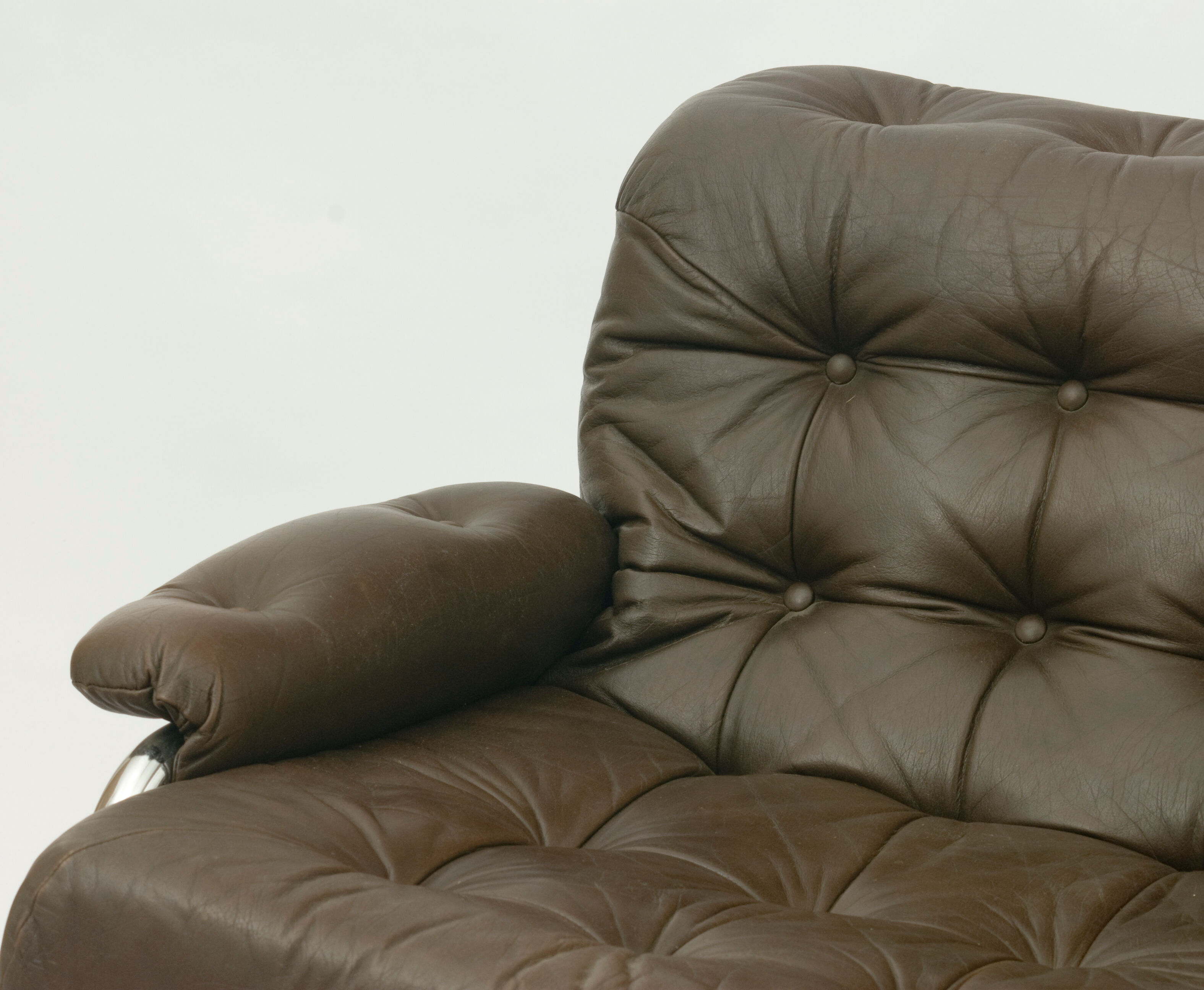 Chrome tubular framed two seater sofa