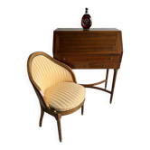 Antique writing desk by DeCoene with chair
