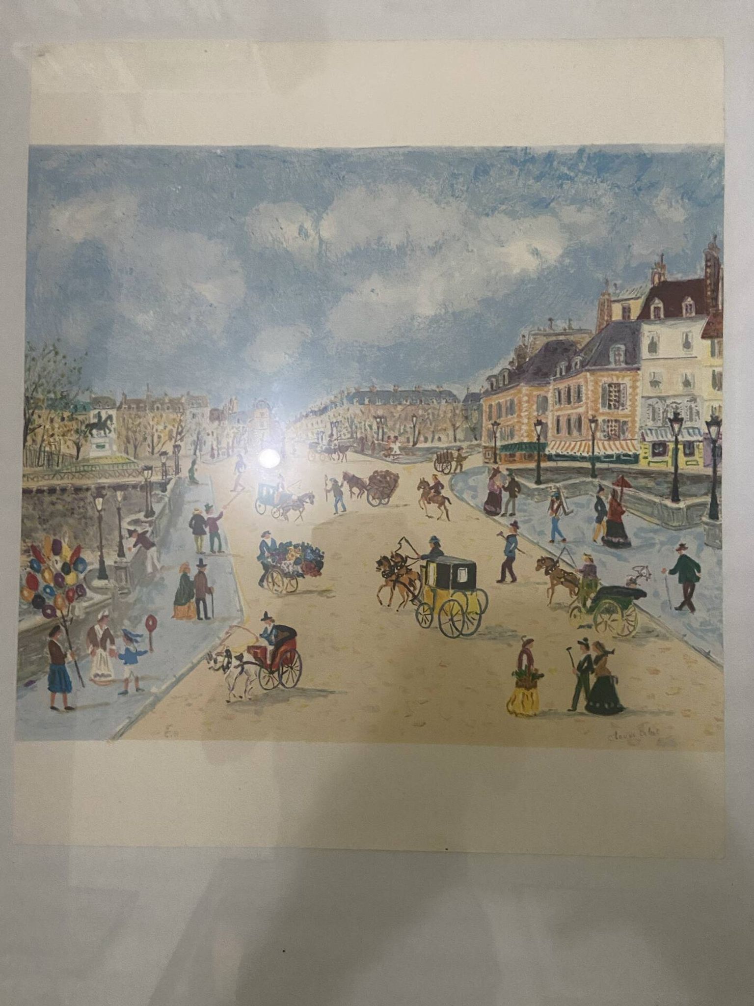 Claude Marin – Beach Scene – Original signed oil painting. Magnificent work.
