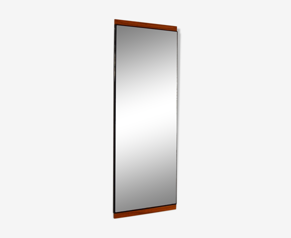 Miroir scandinave teck 1960 - 81x30cm