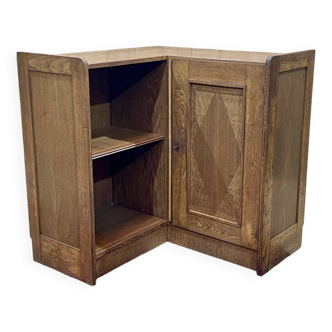 1950s oak corner cabinet