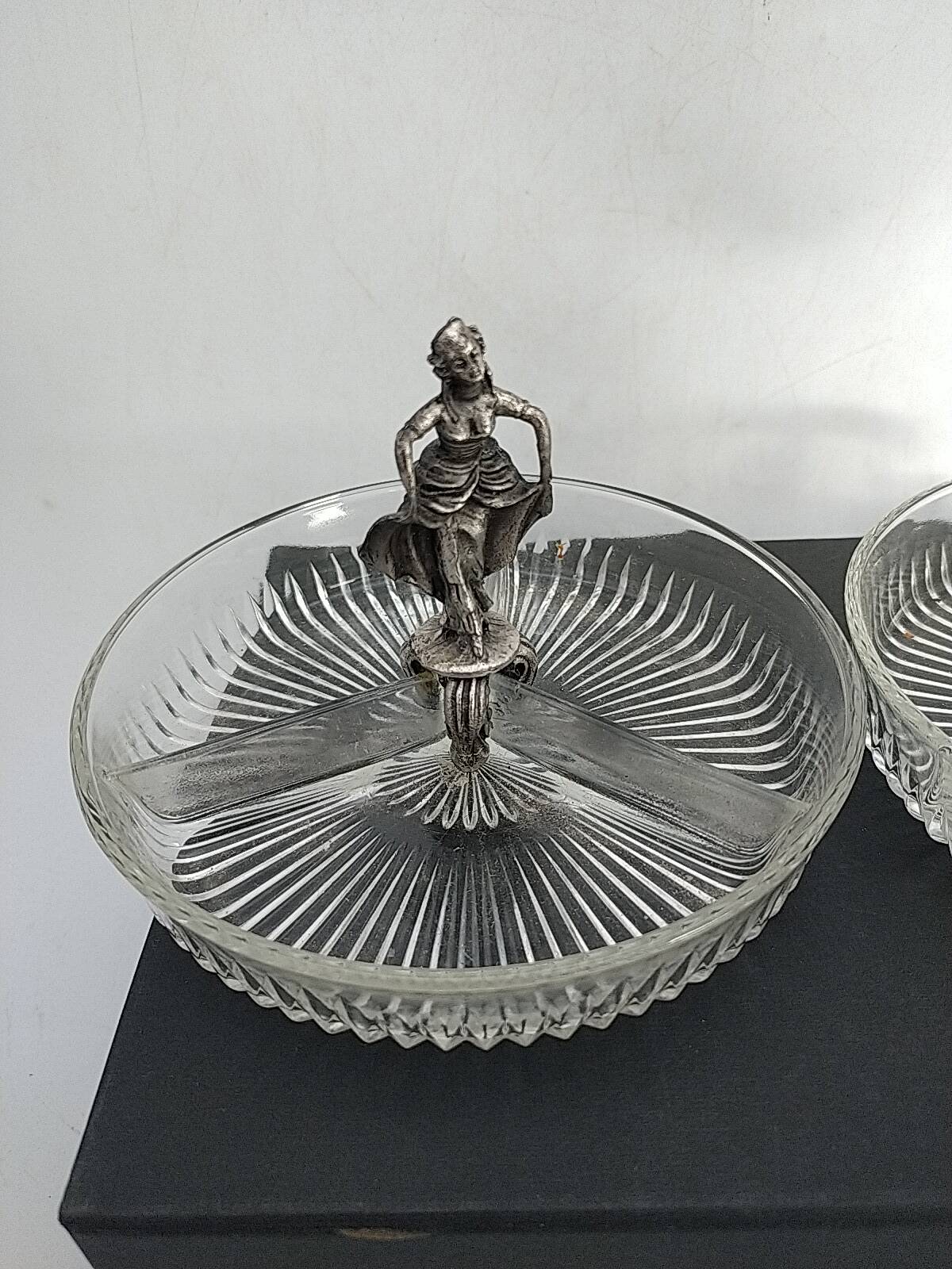 Old small glass and tin servants.