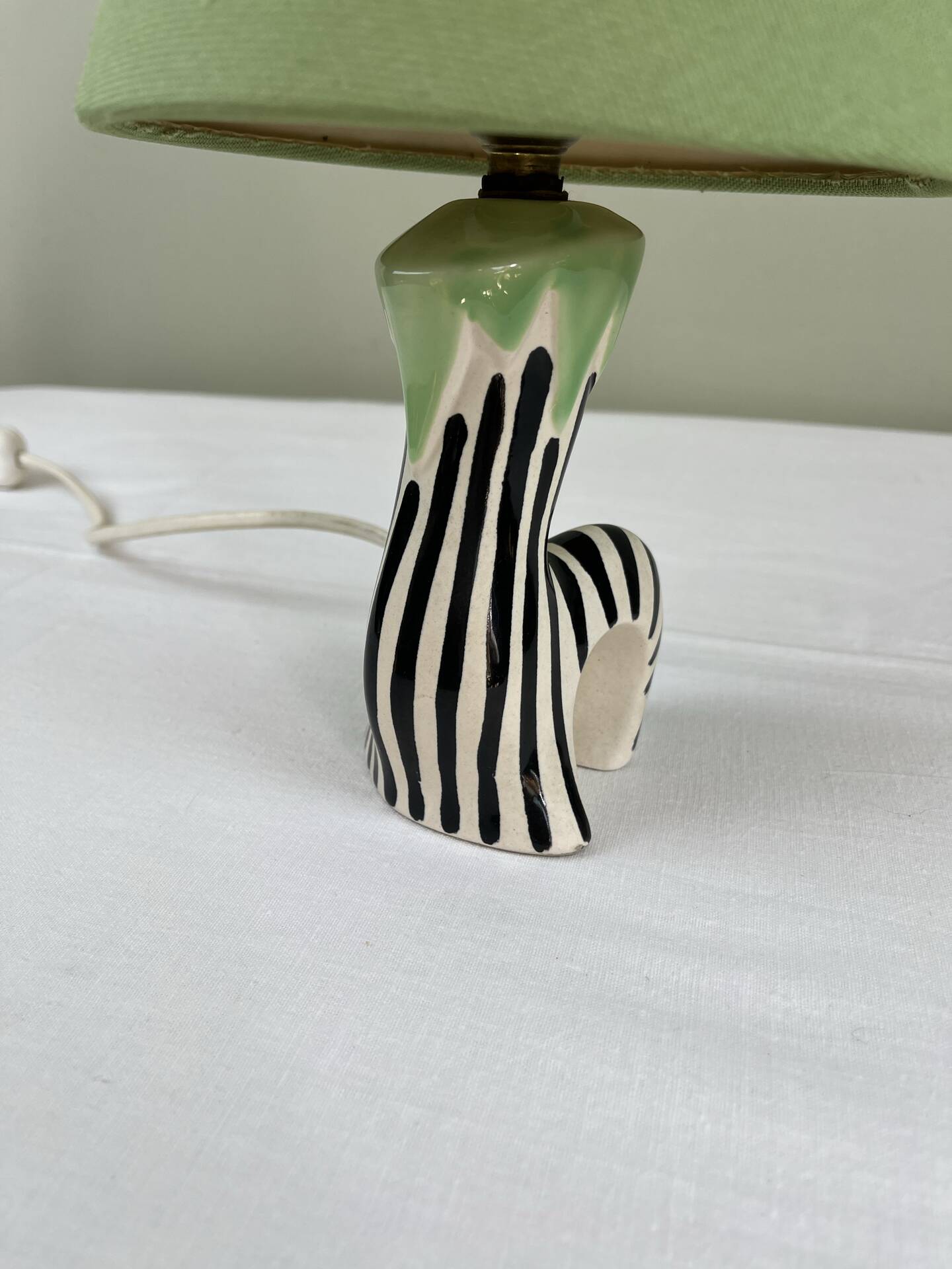 Vintage zebra lamp