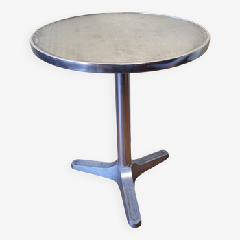 Table bistrot vintage en aluminium, 70 cm
