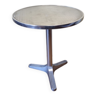 Vintage aluminium bistro table, 70 cm