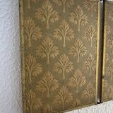Vintage Art Nouveau gilded barber's triptych mirror 1920 - 21 x 48 cm