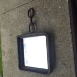 Brutalist cast iron mirror
