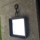 Brutalist cast iron mirror