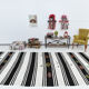 6x13 White & Black Hemp Carpet, 202x404Cm