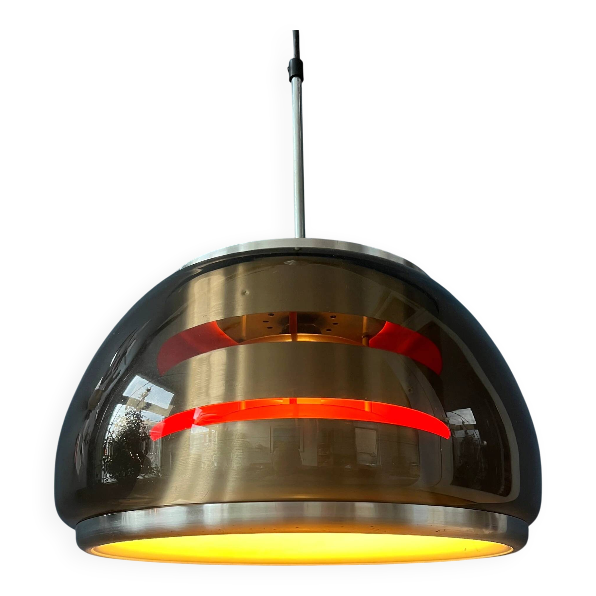 Suspension Space Age mid-century in smoked glass