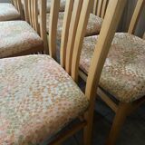 Magnificent set of 6 Italian high back dining chairs from the 20th century