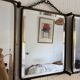 Vintage 1930s triptych barber mirror in ivory faux leather Art Deco - 27 x