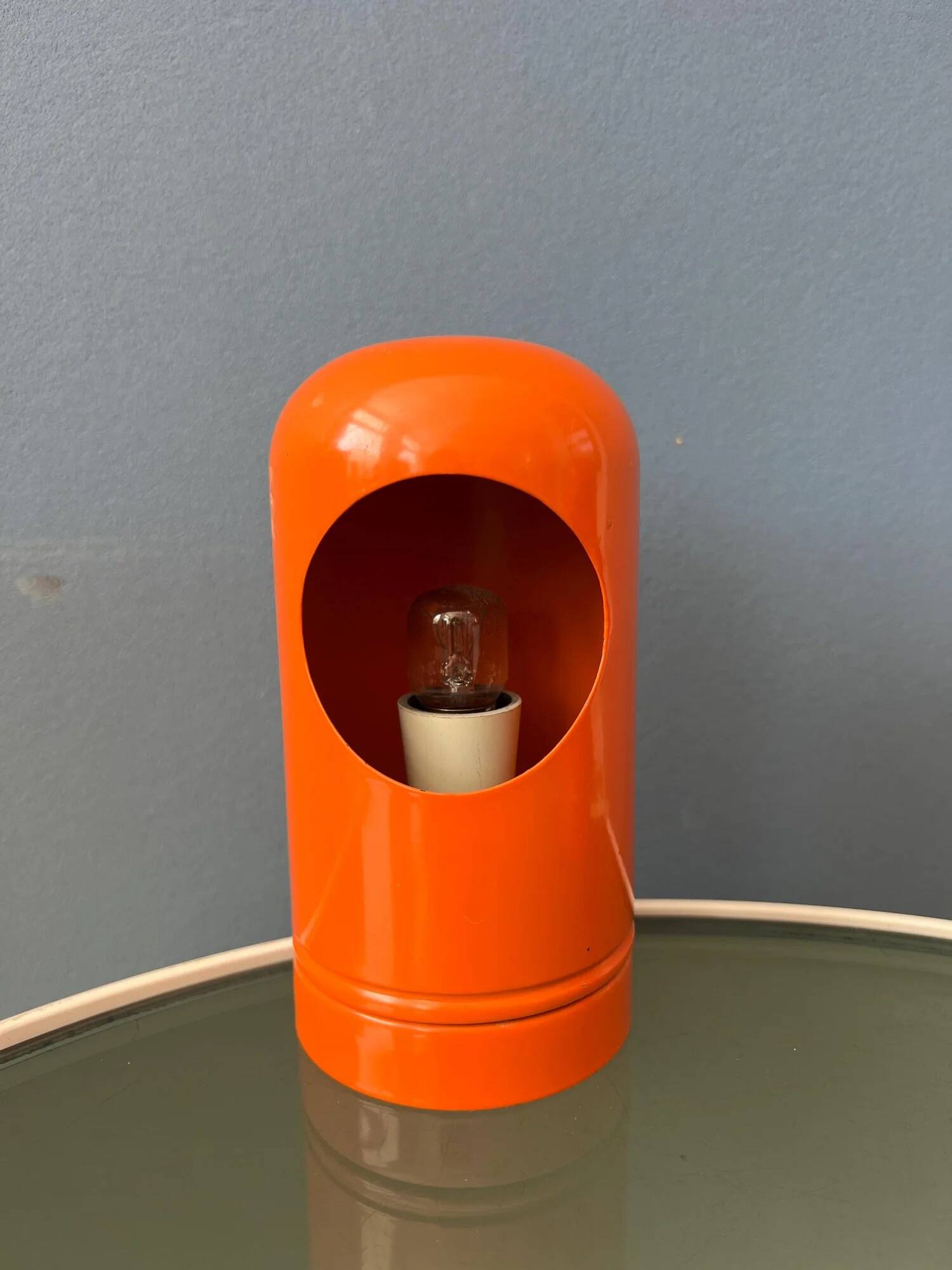 Set (2) of vintage orange table lamps