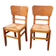 Paire de chaises paillées années 50