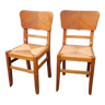 Pair of straw chairs from the 1950s