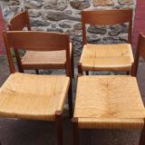 4 Danish chairs by Poul Volther for Frem Rolje, 1960s.